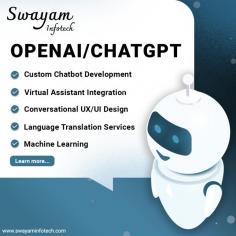Discover cutting-edge AI solutions with our OpenAI/ChatGPT development services. Transforming ideas into intelligent and conversational applications. Our ChatGPT experts create effective AI-powered ChatGPT application solutions. Custom ChatGPT development services will help your business grow.
