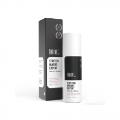 ThriveCo Stretch Marks Expert Serum Cream reactivates collagen and elastin fibers, increases collagen synthesis, regenerates and restructures the skin, neutralizes collagen-breaking free radicals, and encourages skin cell regeneration. It is suitable for both men and women of all skin types.
