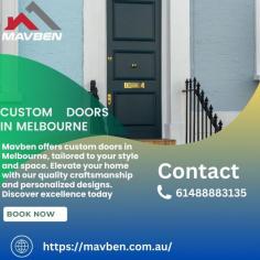 Introducing Mavben  the ultimate destination for the best custom doors in Melbourne. Our exquisite craftsmanship and attention to detail ensure that each door is tailored to perfection, reflecting your unique style and enhancing your living space. Elevate the aesthetic appeal of your home with our personalized designs and superior quality. Trust Mavben to transform your doors into stunning works of art.Visit our website
https://mavben.com.au/joinery/custom-doors/
