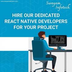 
Swayam Infotech is India's leading React Native app development company in Canada with extensive experience in web and mobile app development. Our team of skilled React Native developers is well-equipped to deliver tailored app development solutions for a wide range of business sectors. We create the best React Native apps to help businesses and brands around the world engage and convert prospective customers across many marketplaces.
