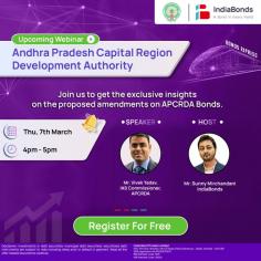 Bond Express invites you to an webinar for Andhra Pradesh Capital Region Development Authority. Delve into insightful discussions with the management team. Visit IndiaBonds Now.
