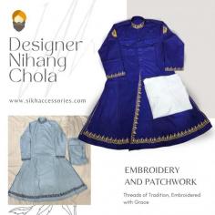 Embrace the Tradition: Nihang Chola, the Symbol of Sikh Heritage. Explore it now at SikhAccessories.com 
