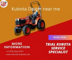 Welcome to the Kubota dealer near me! Browse for best-selling new and pre-owned certified products under your budget. Search or research for the latest product models with expert reviews and more. When you need service and support from a Kubota dealer, you can count on our team. Give us a call today to book your visit to our website www.manuals-express.com