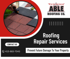 Extending The Lifespan Of Your Roof

Don't let roof leaks and damages cause any more harm to your home. Take action now and contact our expert roofing contractor in Novato. We will provide top-notch repairs to ensure your home stays protected from the elements. Send us an email at jon@ableroofing.biz for more details.