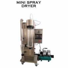  A mini spray dryer is a laboratory-scale instrument used for the rapid drying of liquid samples into powder form through atomization and evaporation.  Equipped with air inlet filter to ensure the purity of the sample. 
