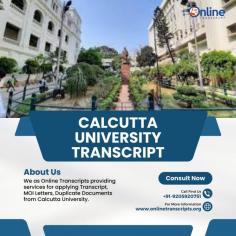 Online Transcript is a Team of Professionals who helps Students for applying their Transcripts, Duplicate Marksheets, Duplicate Degree Certificate ( Incase of lost or damaged) directly from their Universities, Boards or Colleges on their behalf. We are focusing on the issuance of Academic Transcripts and making sure that the same gets delivered safely & quickly to the applicant or at desired location. We are providing services not only for the Universities running in India,  but from the Universities all around the Globe, mainly Hong Kong, Australia, Canada, Germany etc.
https://onlinetranscripts.org/transcript/calcutta-university/