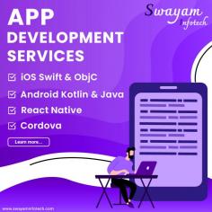 Want to Develop an App? At Swayam Infotech, We build mobile applications for different platforms using top-notch technologies and proven approaches. Our mobile app developers have extensive experience creating high-performing and feature-rich mobile apps for various industries.