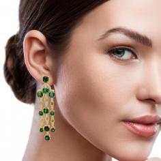 Explore our stylish range of gold peridot earrings, gold aquamarine earrings, gold topaz earrings, onyx diamond earrings, etc with a touch of refined glamour.