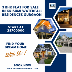 Find, 3 BHK Flat For Sale In Krisumi Waterfall Residences Gurgaon, You can get more information online on indiapropertydekho.com