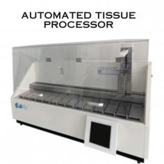 Labnics Automated Tissue Processor is  a benchtop linear closed system designed for complete automatic dehydration and infiltration of biological samples. Features include programmable infiltration (1 min to 99 hrs 59 mins) and paraffin temperatures (50°C to 75°C in 1°C increments) with agitation every 20 mins.