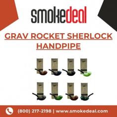 Meet the Grav Rocket Sherlock Handpipe: a sleek 4-inch piece designed for smooth hits. Crafted by Grav, it features a unique rocket-shaped mouthpiece for comfort and style. Made of durable borosilicate glass, it's perfect for on-the-go sessions. Elevate your smoking experience with this compact and stylish handpipe.