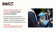 Premium Brake Boosters in Brisbane | Brisbane Brake and Clutch Supplies