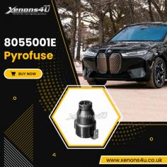 The 8055001E Pyrofuse is a crucial component found in various BMW electric cars. This pyrofuse, specifically the 8055001E model, serves as a high voltage battery disconnect fuse. It is designed to ensure safety and protect the vehicle's electrical system by disconnecting the high voltage battery in case of emergencies or specific conditions. The 8055001E Pyrofuse is a direct replacement for older models, providing reliability and functionality in BMW electric vehicles.