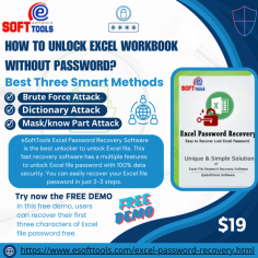 One of the best eSoftTools Excel Password Recovery Software. This software is very helpful for recovering Excel files. The best three unique Methods include:- Brute Force Attack, Dictionary Attack, and Mask/Know Part Attack. The best result is to provide an unlocked Excel password. The Excel File unlocks 2-3 steps safely. The Excel Password recovery to unlock any characters:- Alphabetic character, Symbolic character, Numerical characters, and other characters. This software is Windows-based Win11, Win10, Win8.1, Win7, Win XP, Vista, and other editions. They Provide a Free Demo to unlock the first three characters without any cost.
Visit More:- https://www.esofttools.com/excel-password-recovery.html