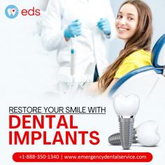 Dental Implants | Emergency Dental Service

Say goodbye to worries and hello to a radiant smile!  Our expert team is thrilled to introduce our cutting-edge dental implant services, designed to restore your smile and boost your confidence! Schedule an appointment at 1-888-350-1340.