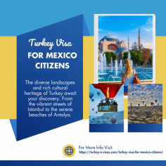 Turkey Visa for Mexico Citizens

Dreaming of visiting Turkey? Great news for Mexican travelers! Turkey is now more accessible than ever, with an easy online visa application system. The eVisa allows Mexicans to visit for tourism or business, granting a single entry for up to 90 days within a 180-day period. 
If you're a Mexican citizen planning your trip, check out the Turkey Visa for Mexico Citizens guidelines for all the necessary application details. Start your adventure today and experience the wonders of Turkey!

#VisitTurkey #TurkishVisa #TurkeyBound #Journey #Requirements #cost #Tourist #Explore #Visit #Guide #TouristVisa

