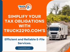 Streamline your tax responsibilities effortlessly with Truck2290.com's swift and dependable E-File services. Simplify the complexities of tax filing with ease and confidence. Trust Truck2290.com for efficient, hassle-free solutions to your tax obligations.