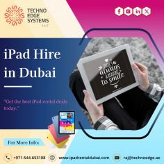 The best time to opt for iPad hire is during events, short-term projects, or temporary needs to maximize cost-efficiency and convenience. Techno Edge Systems LLC acts as beneficial provider of iPad Hire Dubai. For More Info Contact us: +971-54-4653108  Visit us: https://www.ipadrentaldubai.com/ipad-hire-dubai/