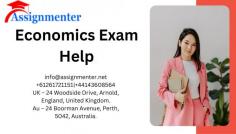 Are you experiencing anxiety and overwhelm in anticipation of your impending economics test? Do you want assistance in comprehending intricate economic ideas and concepts? There's nowhere else to look! We'll provide you with professional advice in this post so you can confidently ace your economics test.
Exam preparation for economics might be difficult, but with the correct strategy, you can understand the material and do well on the test. The following advice can help you study more efficiently:
Establish a study schedule: Make a study plan that will enable you to finish all of the readings before the test. Set clear goals for each study session and divide the time into digestible parts. 
Concentrate on grasping important ideas: Economics is a subject that calls for a thorough comprehension of underlying ideas. Rather than committing facts to memory, concentrate on comprehending the fundamental ideas and how they relate to actual situations.
Utilize previous papers for practice: Practice with previous exams to familiarize yourself with the format and sorts of questions that may be on the test. You'll feel more prepared and confident on exam day if you do this.
Join a study group: Learning economics in a study group may be quite beneficial. Join a study group to share ideas, pose questions, and assess one another's comprehension.

Professional Strategies for Exam Day:
Carefully read the instructions: Give the test instructions a thorough read-through before beginning to answer any questions. Make sure you are aware of the expectations and how to divide your time among the many components.
Begin with simple inquiries: Start the exam by responding to the questions that seem the simplest. You'll get confidence and momentum from this as you proceed with increasingly difficult problems.
Use your time wisely. Pay attention to the timer and divide up the exam's portions accordingly. Avoid devoting too much time to a single question; if you run into trouble, go on and come back to it at a later time.
Display your output. Make sure to include your work and an explanation of your thought process when answering essay questions or solving difficulties. In the event that your final response is untrue, this will show that you understand the subject matter and help you receive half credit.

Click to Instantly Speak With Economics Exam Help Experts
Our finest economists, who assist with exams, will give you precise answers. It won't only assist you in achieving your desired homework grades. However, ensure that the test is at the appropriate level. We are the most respected experts when it comes to helping with economics homework. In addition to providing online economics instruction, we guarantee top grades for our pupils. 
The individuals on our team are extremely knowledgeable and skilled in the field of economics. Before starting to write the test answers, our experts in economics homework help make sure that all of the specific and important themes are understood and defined. The overall solutions are more unified because of our public economics test.
https://assignmenter.net/economics-exam-help/

