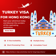 Turkey Visa for Hong Kong

Hong Kong citizens planning a trip to Turkey will need to secure a visa before their departure. The electronic Turkey eVisa offers a convenient and efficient solution for Hong Kong passport holders, allowing them to obtain permission to enter Turkey for tourism or business purposes.
 This article covers all the details you need to know about the Turkey Visa for Hong Kong citizens, including eVisa requirements, the application process, validity, fees, and other crucial aspects.
For more Info:- https://turkey-e-visas.com/turkey-visa-for-hong-kong-citizens/

#TravelToTurkey #VisaInfo #Plans #TravelVisa #TouristVisa #Tourism #visacost #fee #BusinessVisa
