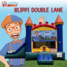 Roll up the pool and secure it with the hook and loop fasteners for a dry combination, much like our usual Blippi Castle Wet Combo Bounce House 1, or add water to it for a splashing fun time on hot days with the EZ Wet or Dry Combinations
https://www.bouncenslides.com/items/dry-combos/blippi-double-lane-dry-combo/