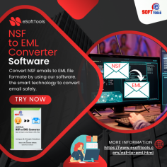 Convert Lotus Notes. NSF files to EML with all attachments and data security. Try eSoftTools NSF to EML Converter Software the effective solution for converting NSF emails into another file format like:- NSF to EML, EMLX, PST, MBOX, MSG, HTML, CSV, VCF, ICS, and many others. Download now and try the demo version of this software and convert 20 + NSF emails into EML without any charges. For more information visit: https://www.esofttools.com/nsf-to-eml.html