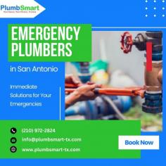 Having a burst pipe, or a clogged drain can become a plumbing problem in no time. That's when PlumbSmart emergency services come in. We understand the urgency of the situation and provide expert emergency plumbers in San Antonio to address your needs promptly. With our team, we're equipped to handle any plumbing issue efficiently. Trust us to deliver timely and reliable plumbing solutions. Visit: https://plumbsmart-tx.com/service-area/plumber-in-san-antonio/