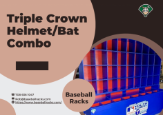 Our triple crown helmet/bat combo is 36 helmets and bat rack combo capable of holding 100+ bats. Our preassembled all-weather helmet/bat combo designs are built to withstand all types of harsh weather situations.
https://www.baseballracks.com/product-page/triple-crown
