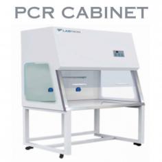 Labtron PCR Cabinet, featuring a slide glass window for enhanced light and visibility. Equipped with a washable pre-filter and 0.3 µm HEPA filter, it offers adjustable airflow from 0.3 to 0.5 m/s. With a 320 mm maximum window opening, dual waterproof sockets, an IV bar shelf, and a built-in 90-minute UV timer, this cabinet ensures safety by activating the UV lamp only when the front window is closed. Ideal for efficient and safe laboratory operations.