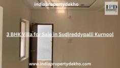  3 BHK villa for sale in Sudireddypalli, Kurnool. This east-facing property spans 1800 sq. ft. and includes 1 car parking space. Located in a developed, 