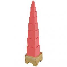 Choose Pink Tower from Kid Advance Montessori

10 wooden cubes painted pink and width graduated in increments from 1 cm to 10 cm.

Helps the child to develop visual discrimination of size in three dimensions, and prepares the child for mathematical concepts in the decimal system, geometry and volume. Used to help develop a child's fine muscular co-ordination.

• Recommended Ages: 3 years and up

Buy now: https://kidadvance.com/pink-tower.html
