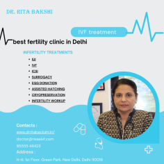 Looking for the “Best fertility clinic in Delhi”? At Dr. Rita Bakshi's Clinic, we combine compassionate care with advanced reproductive technologies to help you achieve your dream of parenthood. With personalized treatment plans and a dedicated team of experts, we provide exceptional fertility solutions tailored to your needs. Trust in our experience and let us support you on your journey to becoming a parent. Visit Dr. Rita Bakshi’s Clinic for unparalleled fertility care in Delhi.