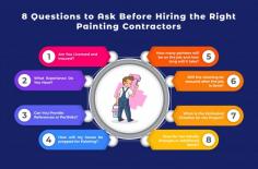 Ensure you hire the best painting contractor with these essential questions. From verifying credentials to understanding project timelines, our infographic guides you through the key points to consider. Don't start your painting project without these insights! Visit https://www.aslpainting.com.au/8-questions-to-ask-before-hiring-the-right-painting-contractors/ for more details.
