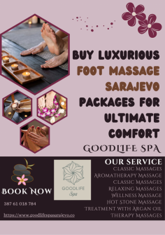 Enjoy the highest level of relaxation with our excellent foot massage in Sarajevo, available at incredibly low prices. To revitalise worn-out feet and enhance general wellbeing, our licensed therapists at GoodLife Spa use modern and traditional methods. Our foot massages are tailored to meet your individual needs, whether they are to reduce stress, improve circulation, or just to enjoy a relaxing pleasure. We promise a refreshing experience that will leave you feeling invigorated, all while upholding our dedication to excellence and client satisfaction. Make an appointment with us today to see why we provide Sarajevo's greatest foot massage.
