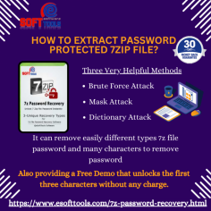 Users can now attempt to Extract Password Protected 7zip by using eSoftTools 7z Password Recovery Software. Using this software, recovering your 7z file password is 100% safe and simple. The three extremely useful recovery methods included in this software are Dictionary Attack, Mask/Know Part Attack, and Brute Force Attack. Numerous characters, including alphabetic, symbolic, and numeric characters, can be recovered using it. 7z file Passwords can be recovered quickly and effectively with this software. All versions of Windows, including WinXP, Vista, Win8.1, Win8, Win7, and Win11, are compatible with this software. The company offers a Free Demo version that can be unlocked without any cost to reveal the first three characters.