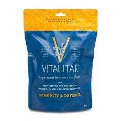 Vitalitae Immunity & Defence Superfood Biscuits: These delicious and nutritious biscuits help to strengthen your dog’s immune system and keep them healthy.
