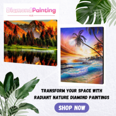 Nature diamond paintings are a captivating art form that combines the beauty of nature with the intricate detail of diamond painting. These artworks feature stunning landscapes, wildlife, and floral scenes, brought to life with sparkling resin diamonds. Each piece offers a relaxing and creative way to appreciate nature's splendor, resulting in a shimmering, vibrant masterpiece. Visit here: https://diamondpaintinghub.ca/collections/nature-diamond-paintings