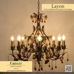 Layon 8 Arms Metal and Crystal Chandelier isn't just a chandelier; it's a statement of luxury and style. Perfect for dining rooms, living spaces, or grand entryways, the Layon Chandelier transforms any room into a masterpiece. Shop now and bring a touch of glamour to your home