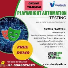 Playwright Training In Hyderabad  - Visual Path offers the Best Dynamics Playwright Online Training
conducted by real-time experts.Our Playwright Automation Training is available in Hyderabad and is provided to individuals globally in the USA, UK, Canada, Dubai, and Australia. Contact us at+91-9989971070.
Visit Blog: https://visualpathblogs.com/
whatsApp: https://www.whatsapp.com/catalog/917032290546/
Visit: https://www.visualpath.in/playwright-automation-online-training.html
