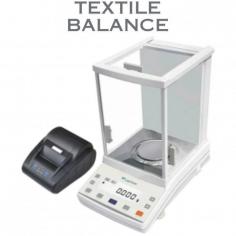 Labtron Textile Balance offer a high-precision load cell sensor and a compact design with a 110 (99.5 D) g capacity and a 90mm diameter pan featuring a glass shield that ensures precise measurements with an LCD screen. It supports multiple units(g, oz, Tex, Nm, Ne, D, g/m2, oz/yd2), stores 100 data groups, and connects via RS232C. Ideal for textile enterprises and research institutions.