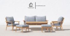 Naturally resilient to weather and water, this 7-piece outdoor seating set made of solid teak wood including two armchairs, a loveseat, a coffee table, and two ottomans will upgrade your patio or deck.

https://kanabahome.com/