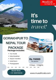 Are you ready for an unforgettable adventure? Join us on an exhilarating journey from Gorakhpur to the enchanting landscapes of Nepal! Discover the perfect blend of culture, spirituality, and natural beauty in one incredible tour package with Musafircab-Gorakhpur to Nepal Tour Package, Nepal Tour Package from Gorakhpur.
