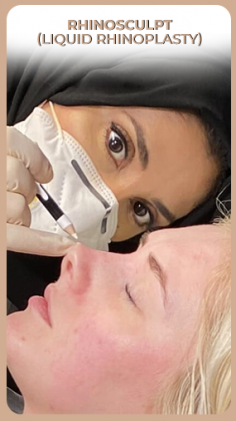 Rhinosculpt Liquid Rhinoplasty by Halcyon Medispa is a non-surgical procedure that reshapes and enhances the nose using dermal fillers. This innovative technique offers immediate results with minimal discomfort and downtime, providing patients with a more balanced and aesthetically pleasing nasal profile for enhanced facial harmony.