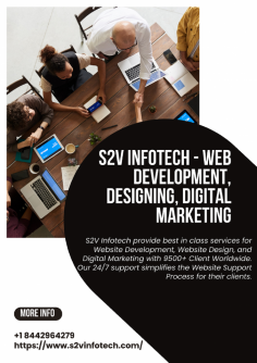 S2V Infotech provide best in class services for Website Development, Website Design, and Digital Marketing with 9500+ Client Worldwide. Our 24/7 support simplifies the Website Support Process for their clients.
