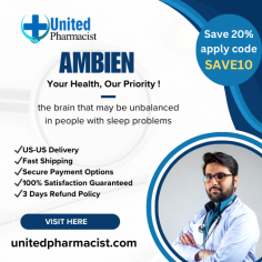 Ambien (Zolpidem) is a medicine that helps people fall asleep and stay asleep. It’s like a special sleep helper! Doctors give it to people who have trouble sleeping.

Ambien has been around for a long time, and lots of people use it. If you have trouble sleeping, you might wonder if Ambien could help you. You can even buy Ambien online these days.

The generic name of Ambien is Zolpidem, and it is even cheaper than its branded version.
visit here:- https://unitedpharmacist.com/product-category/buy-ambien-online/