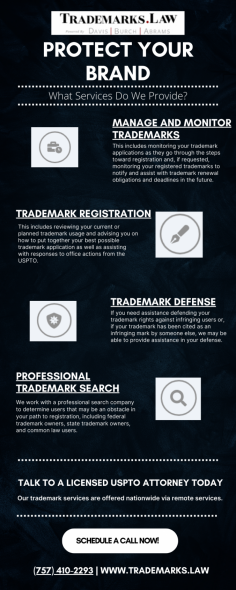 Trademark Registration Simplified - Trademarks Law


Don't let the complexities of Trademark Registration deter you from protecting your brand. Davis Law offers seamless trademark application assistance tailored to your specific needs. Whether you're a seasoned business owner or just starting out, our expertise ensures a smooth process from start to finish.