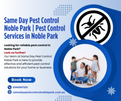 Looking for reliable pest control in Noble Park? Look no further! Our team at Same Day Pest Control Noble Park is here to provide effective and efficient pest control solutions for your home or business. With our years of experience and expertise, we can handle any pest problem, from ants and spiders to rodents and termites. Our professional technicians use safe and environmentally friendly methods to rid your property of pests, ensuring the safety of your family and pets. We understand the urgency of pest issues, which is why we offer same day service to quickly address your concerns. Don't let pests take over your space – visit our website at https://samedaypestcontrolnoblepark.com.au/ to learn more about our services and schedule an appointment today. Let us help you reclaim your home from unwanted pests!