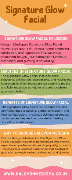 Halcyon Medispa's Signature Glow Facial is a transformative experience that revitalizes and rejuvenates the skin. Using advanced techniques and premium skincare products, this luxurious treatment deeply cleanses, exfoliates, and hydrates, leaving you with a luminous complexion and a radiant glow that lasts. Experience the ultimate pampering and skincare indulgence at Halcyon Medispa.
