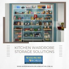 Optimize your kitchen space with our versatile wardrobe storage solutions. At wardrobeworldbluemountains, we offer a wide range of designs to keep your kitchen organized and clutter-free. From custom cabinets to pull-out shelves and smart storage accessories, our solutions are tailored to meet your unique needs. Transform your kitchen into a functional and stylish space with our expert storage solutions. Visit us today to explore the possibilities.