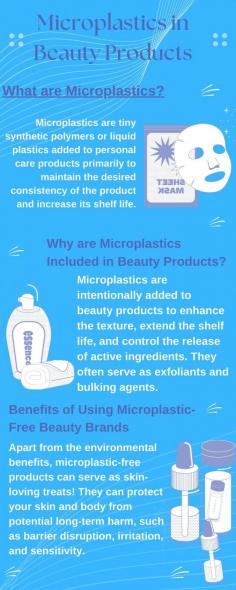 Microplastics are tiny synthetic polymers or liquid plastics added to personal care products primarily to maintain the desired consistency of the product and increase its shelf life.